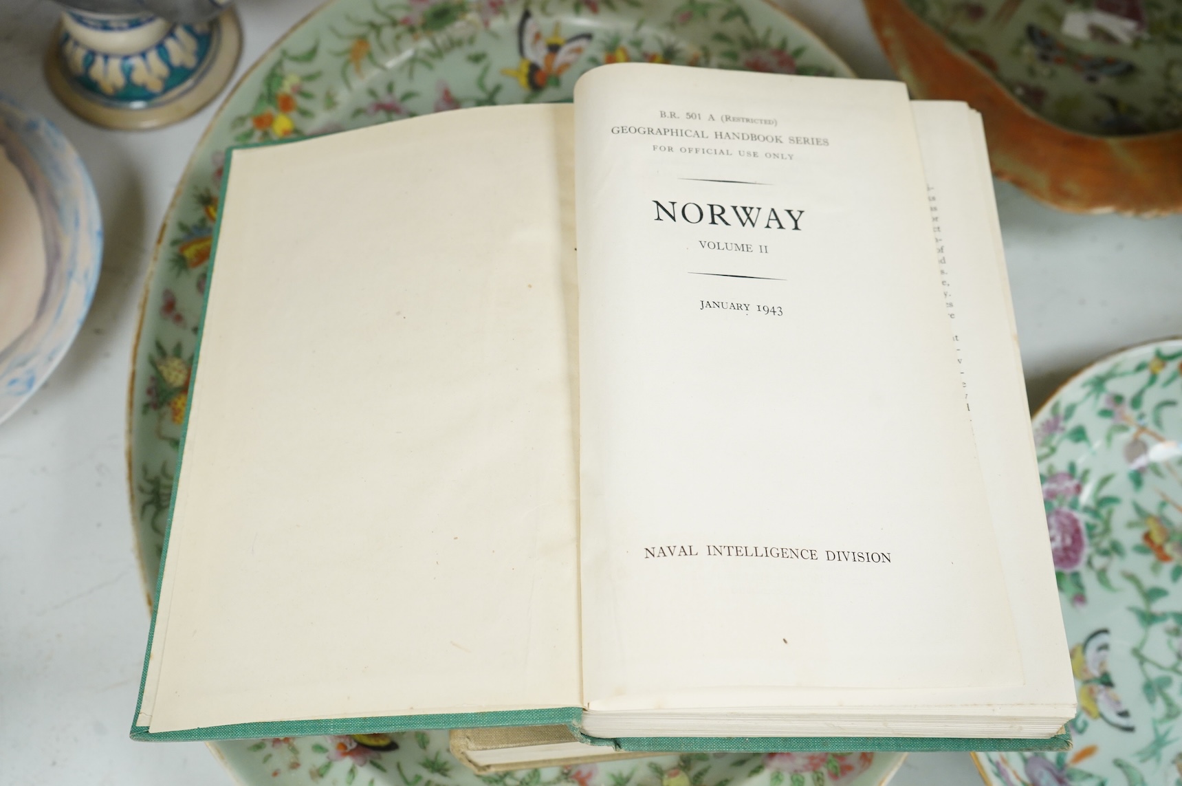 Naval Intelligence Division, Geographical Handbook Series - Denmark (1 pocket map), 1944; Norway (3 pocket maps), 2 vols., 1943-44. (3)